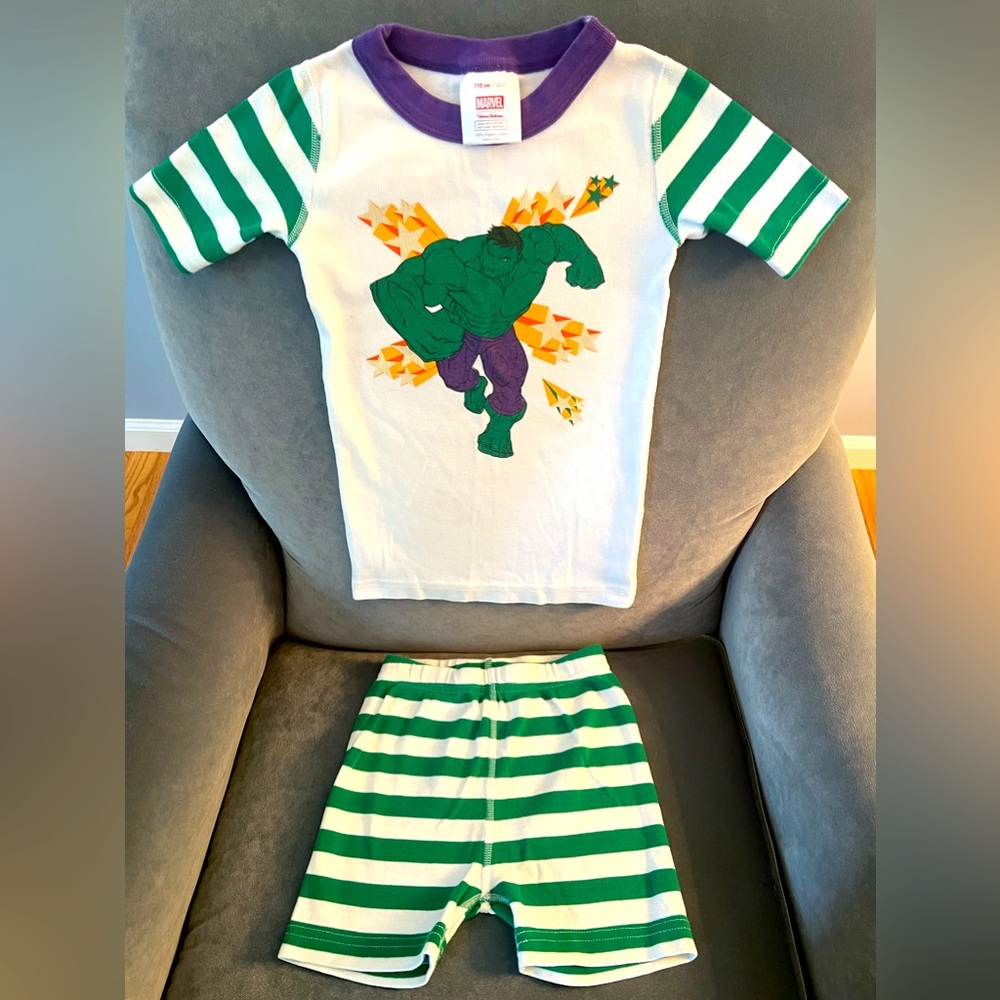 Hanna Anderson + Marvel Hulk PJs glow in the dark: Size 110/5